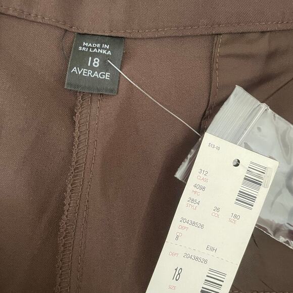 Avenue Women Pants  Brown Straight‎ Leg High Rise Office Travel Neutral Capsule - Picture 2 of 10